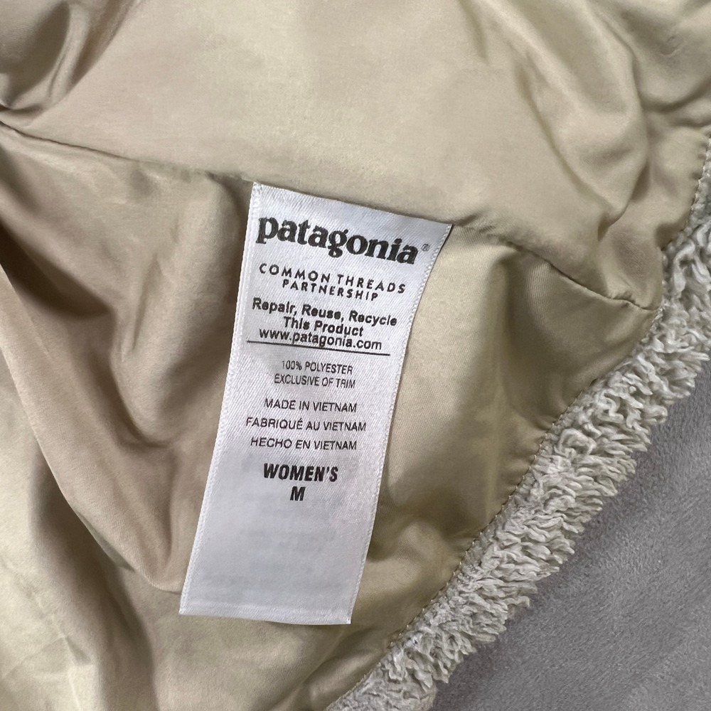 Patagonia Los Gatos Fleece Jacket Womens M Birch White Full Zip High Pile Soft - Picture 6 of 8